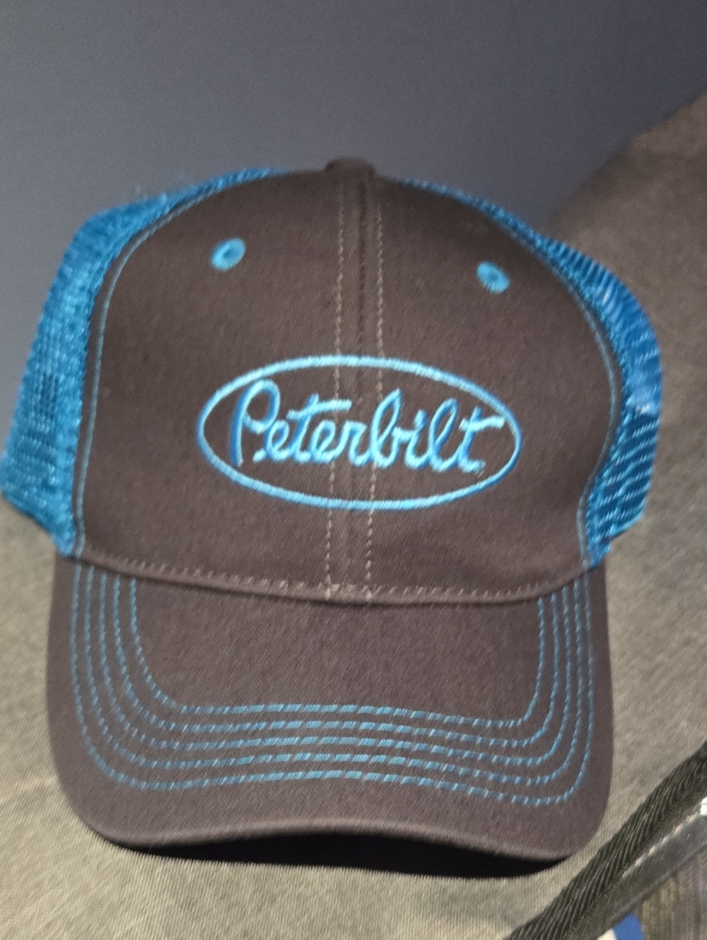 Peterbilt Brown and Blue Trucker Hat